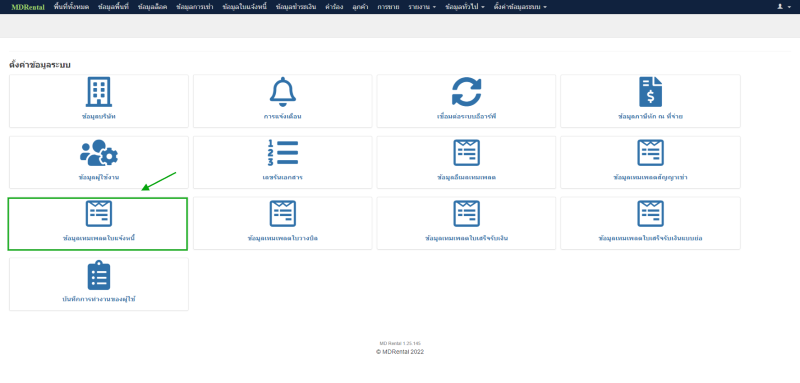 หน้า Dashboard ของระบบ MDRental ที่แสดงรายการของผู้เช่า แสดงแผนภูมิตลาดต่างๆ 