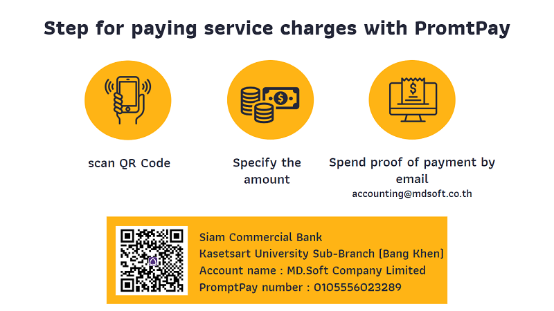 paying service charges with PromptPay account